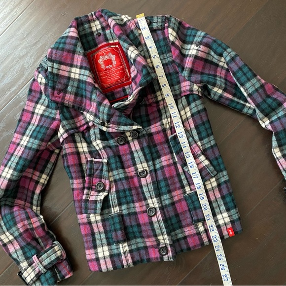 Luxury EDC by Esprit Women’s Heavy Pink & Teal Flannel Winter Jacket - Picture 11 of 16